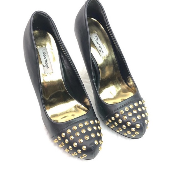 Olsenboye Otango 7.5 black studded toe heels - Picture 3 of 8